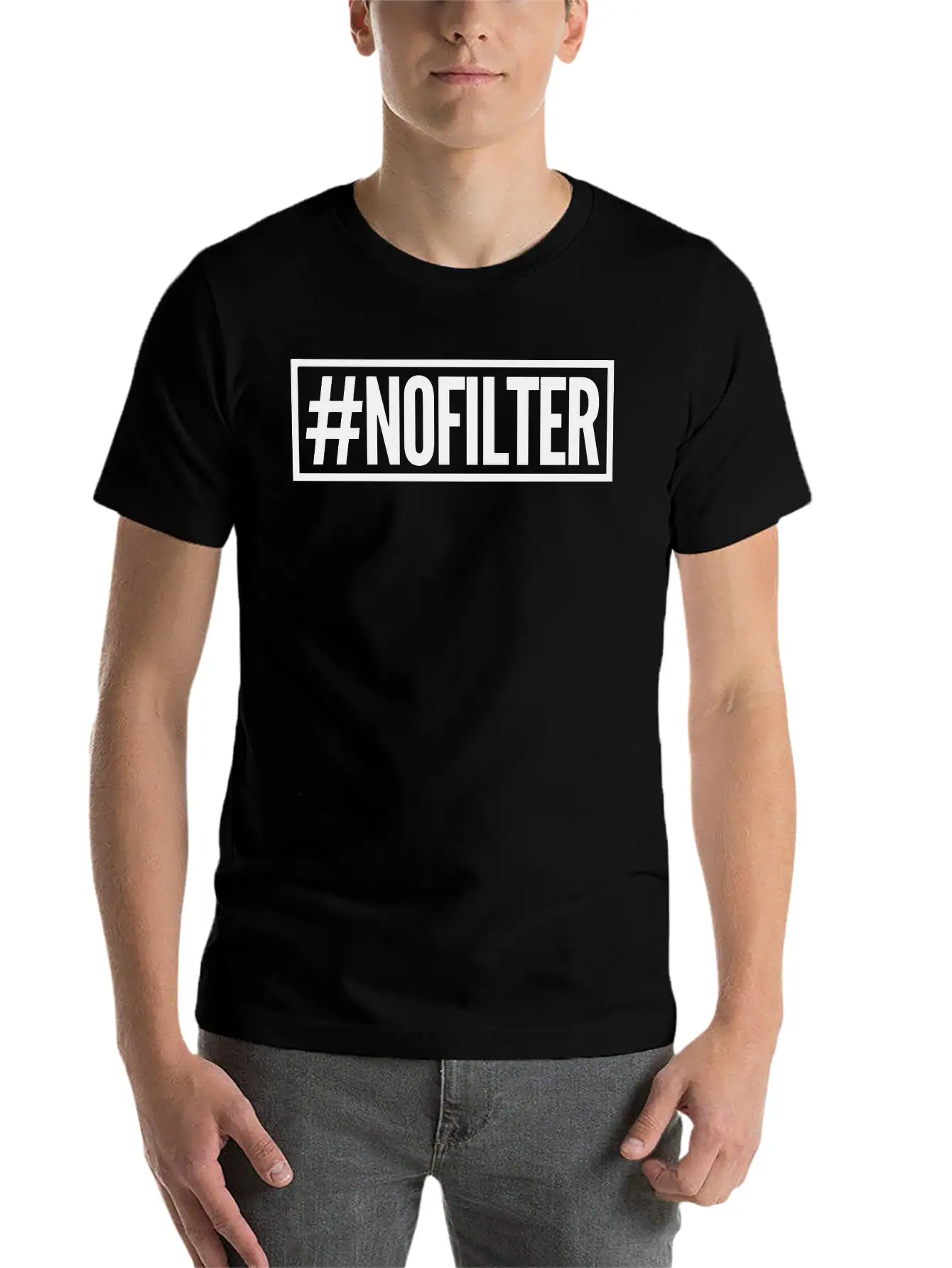 #nofilter Comfortable Minimalist Graphic Tee – Summer Style Essential