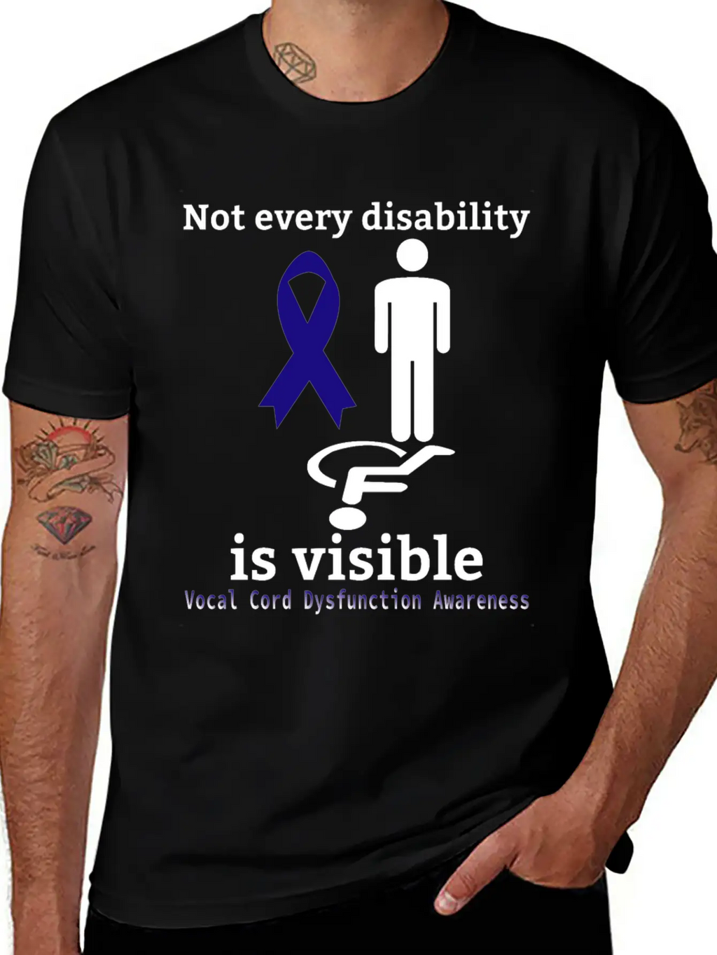 Not Every Disability Is Visible Vocal Cord Dysfunc Unisex Casual T-Shirt – Clean Design For Daily Comfort