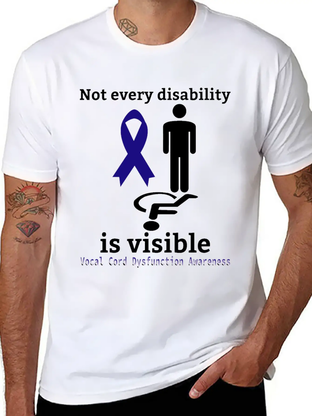 Not Every Disability Is Visible Vocal Cord Dysfunc Unisex Casual T-Shirt – Clean Design For Daily Comfort