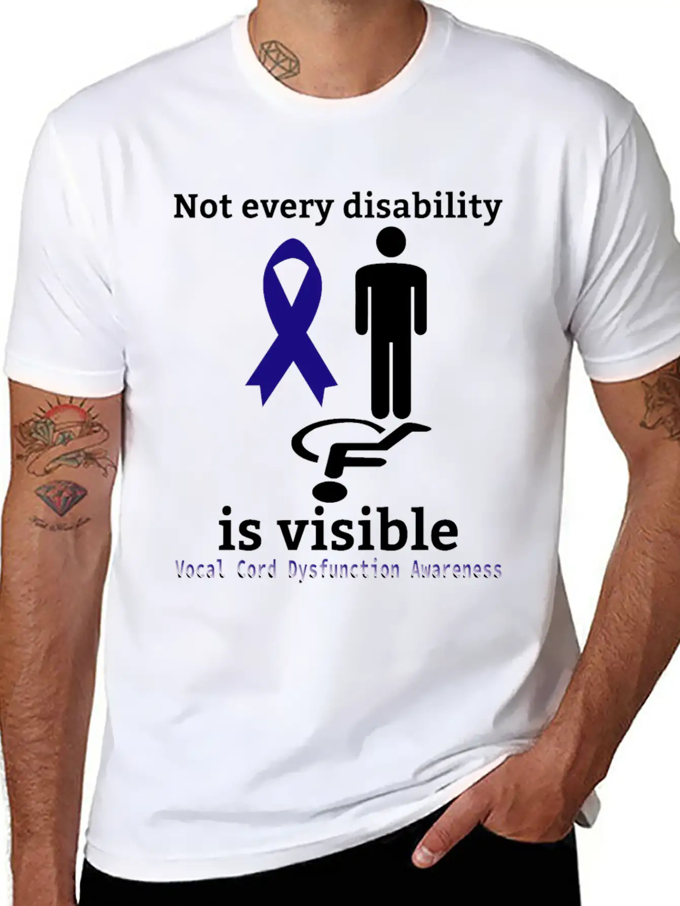 Not Every Disability Is Visible Vocal Cord Dysfunc Unisex Casual T-Shirt – Clean Design For Daily Comfort