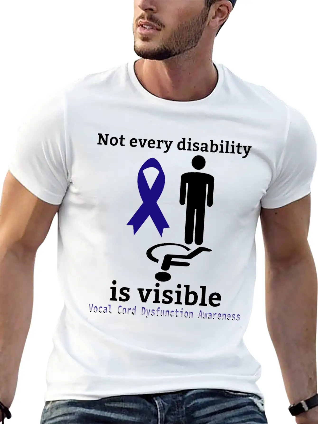 Not Every Disability Is Visible Vocal Cord Dysfunc Unisex Casual T-Shirt – Clean Design For Daily Comfort