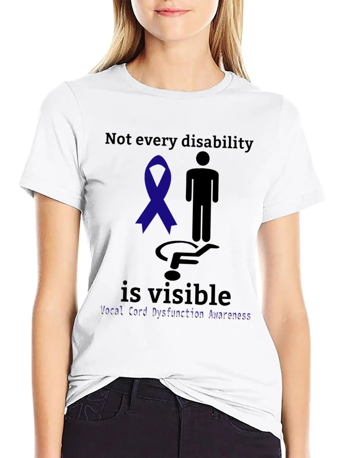 Not Every Disability Is Visible Vocal Cord Dysfunc Unisex Casual T-Shirt – Clean Design For Daily Comfort