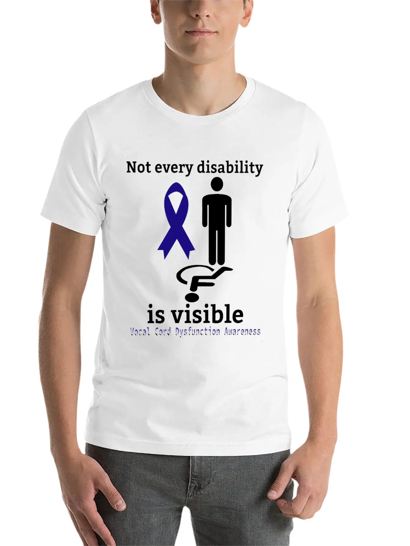 Not Every Disability Is Visible Vocal Cord Dysfunc Unisex Casual T-Shirt – Clean Design For Daily Comfort