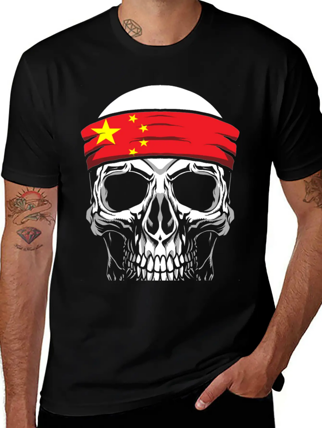 Skull Nationality Country Flag Unisex Casual T-Shirt – Clean Design For Daily Comfort