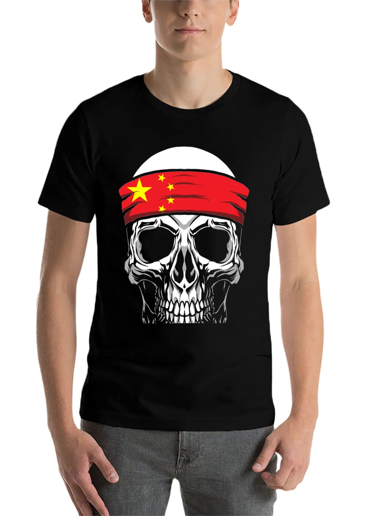 Skull Nationality Country Flag Unisex Casual T-Shirt – Clean Design For Daily Comfort