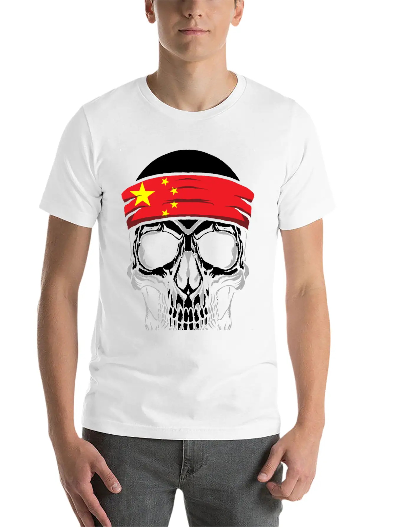 Skull Nationality Country Flag Unisex Casual T-Shirt – Clean Design For Daily Comfort