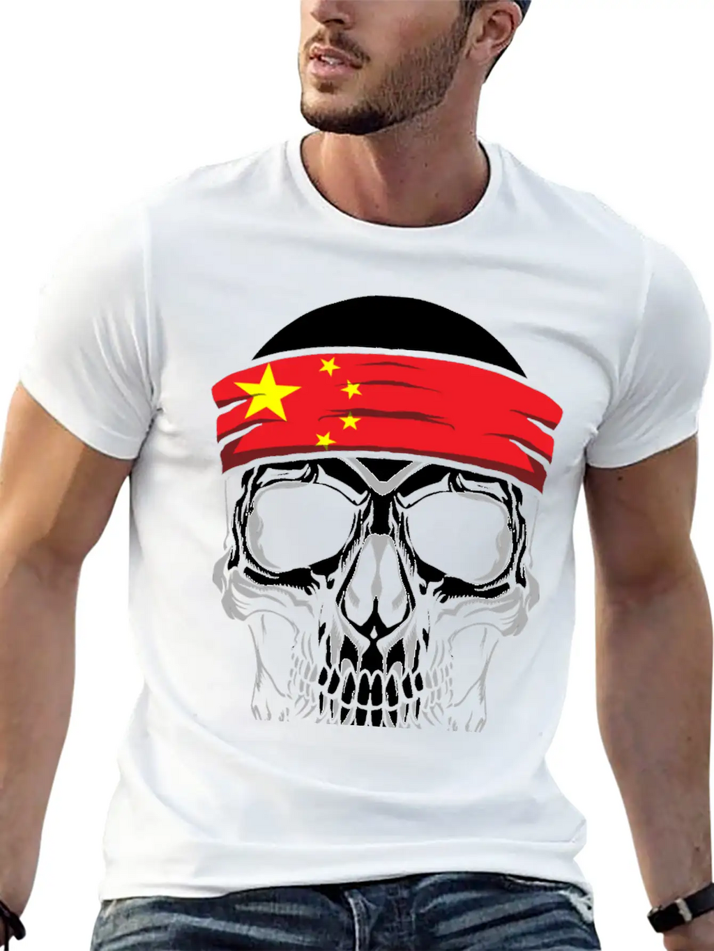 Skull Nationality Country Flag Unisex Casual T-Shirt – Clean Design For Daily Comfort