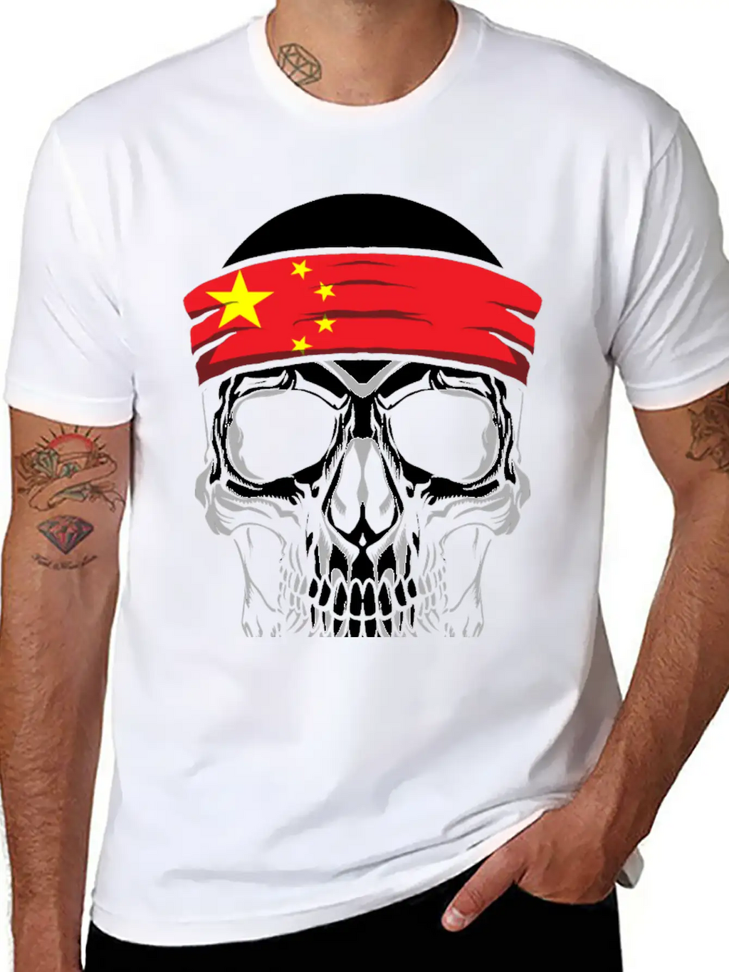 Skull Nationality Country Flag Unisex Casual T-Shirt – Clean Design For Daily Comfort