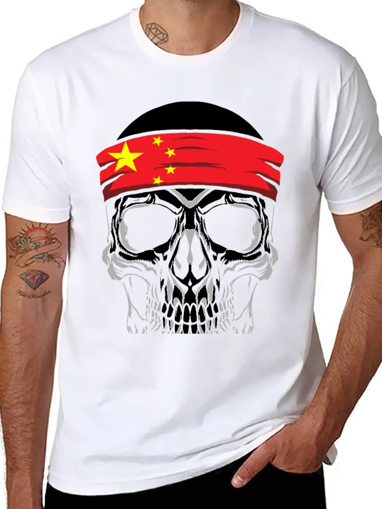 Skull Nationality Country Flag Unisex Casual T-Shirt – Clean Design For Daily Comfort