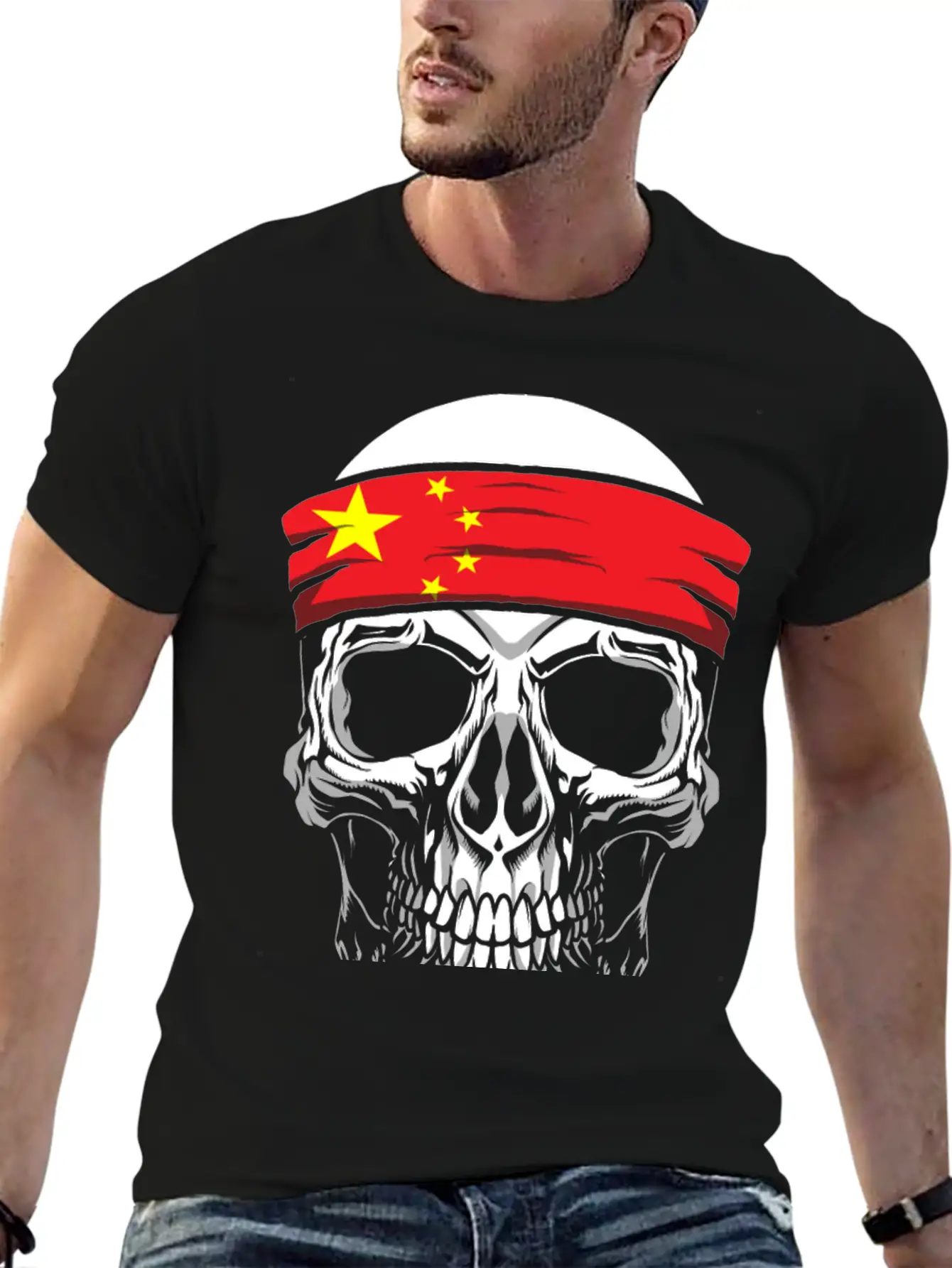 Skull Nationality Country Flag Unisex Casual T-Shirt – Clean Design For Daily Comfort