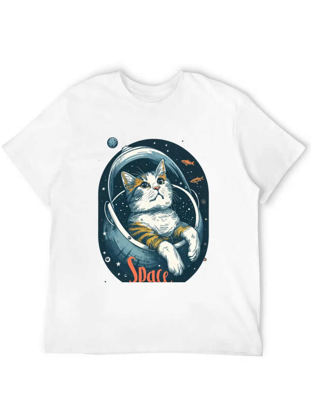 "Space Cat - Cosmic Adventure Design" Essential Unisex Summer Tee – Soft Cotton Casual Fit