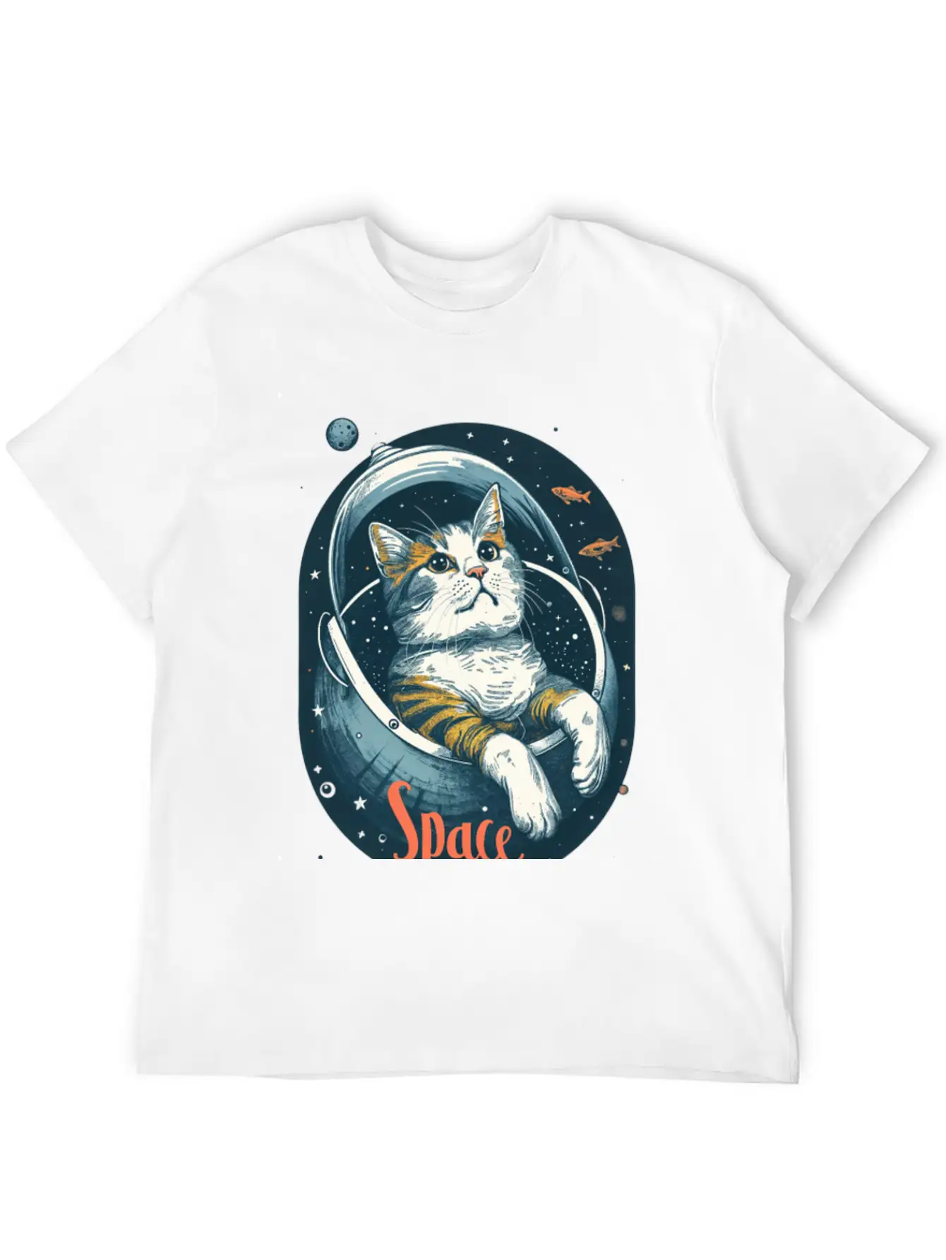 "Space Cat - Cosmic Adventure Design" Essential Unisex Summer Tee – Soft Cotton Casual Fit