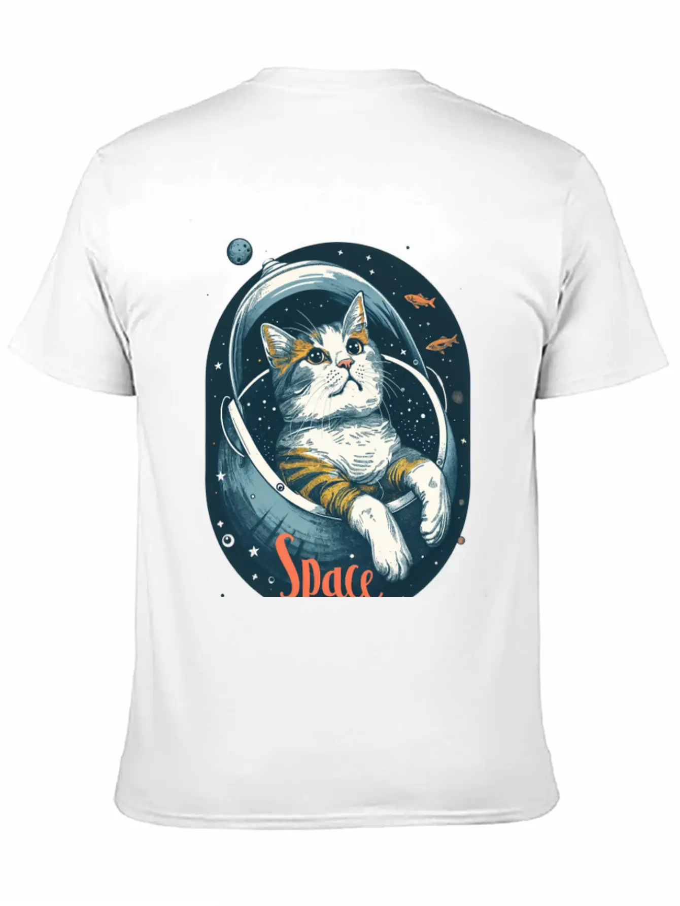 "Space Cat - Cosmic Adventure Design" Essential Unisex Summer Tee – Soft Cotton Casual Fit