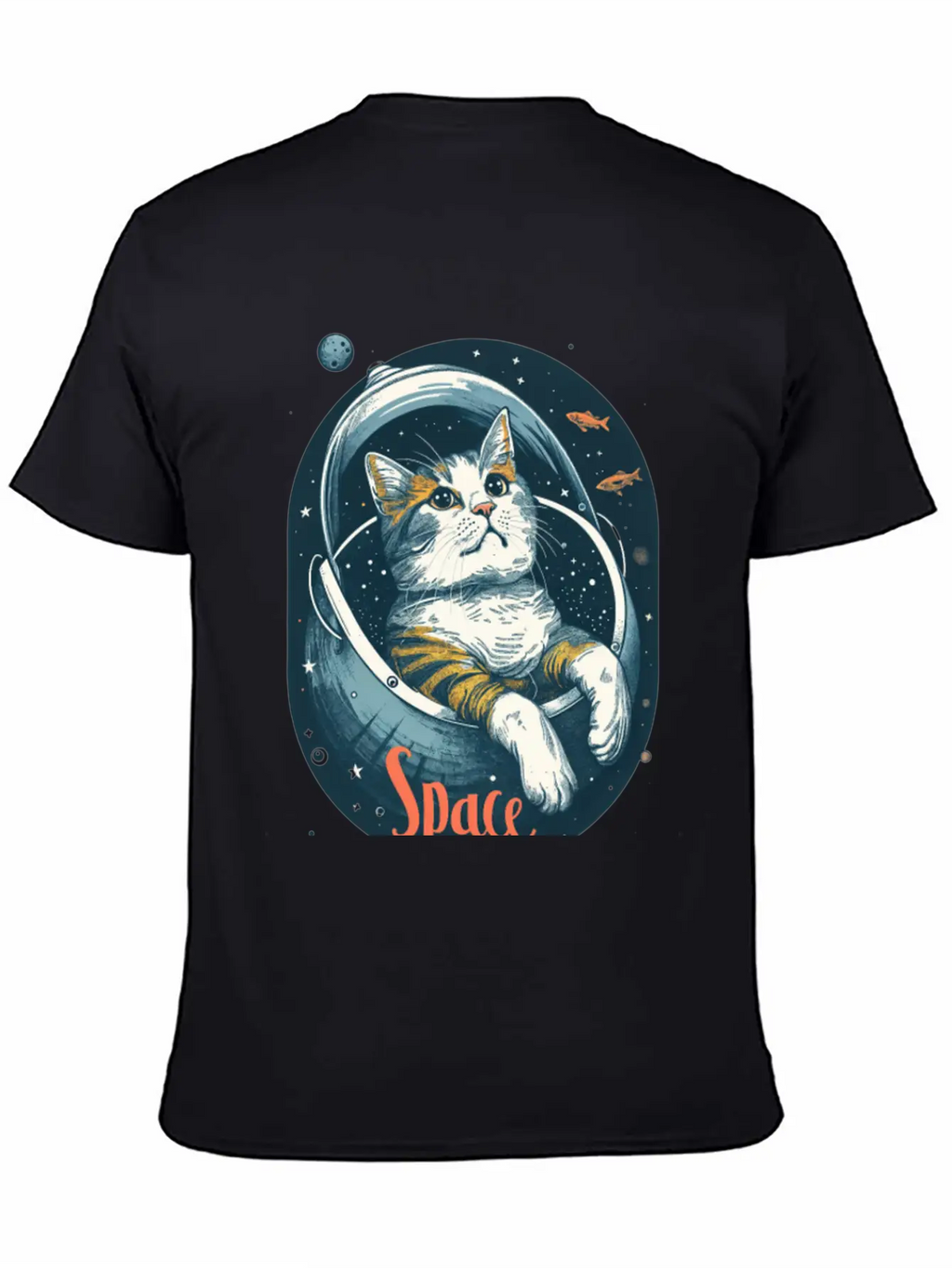 "Space Cat - Cosmic Adventure Design" Essential Unisex Summer Tee – Soft Cotton Casual Fit