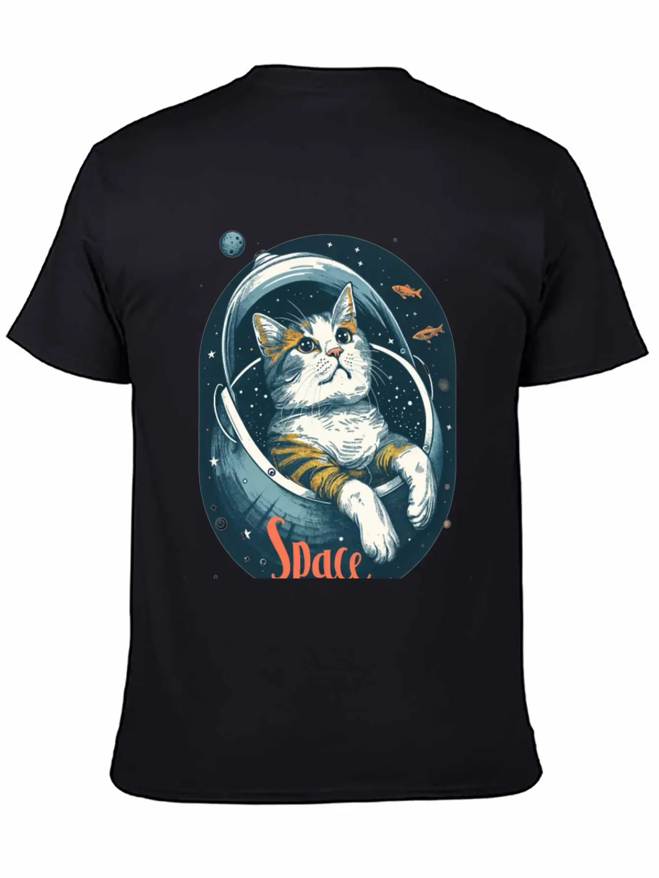 "Space Cat - Cosmic Adventure Design" Essential Unisex Summer Tee – Soft Cotton Casual Fit
