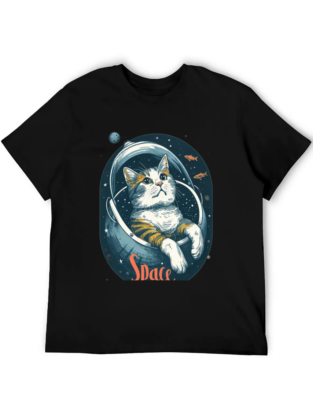 "Space Cat - Cosmic Adventure Design" Essential Unisex Summer Tee – Soft Cotton Casual Fit