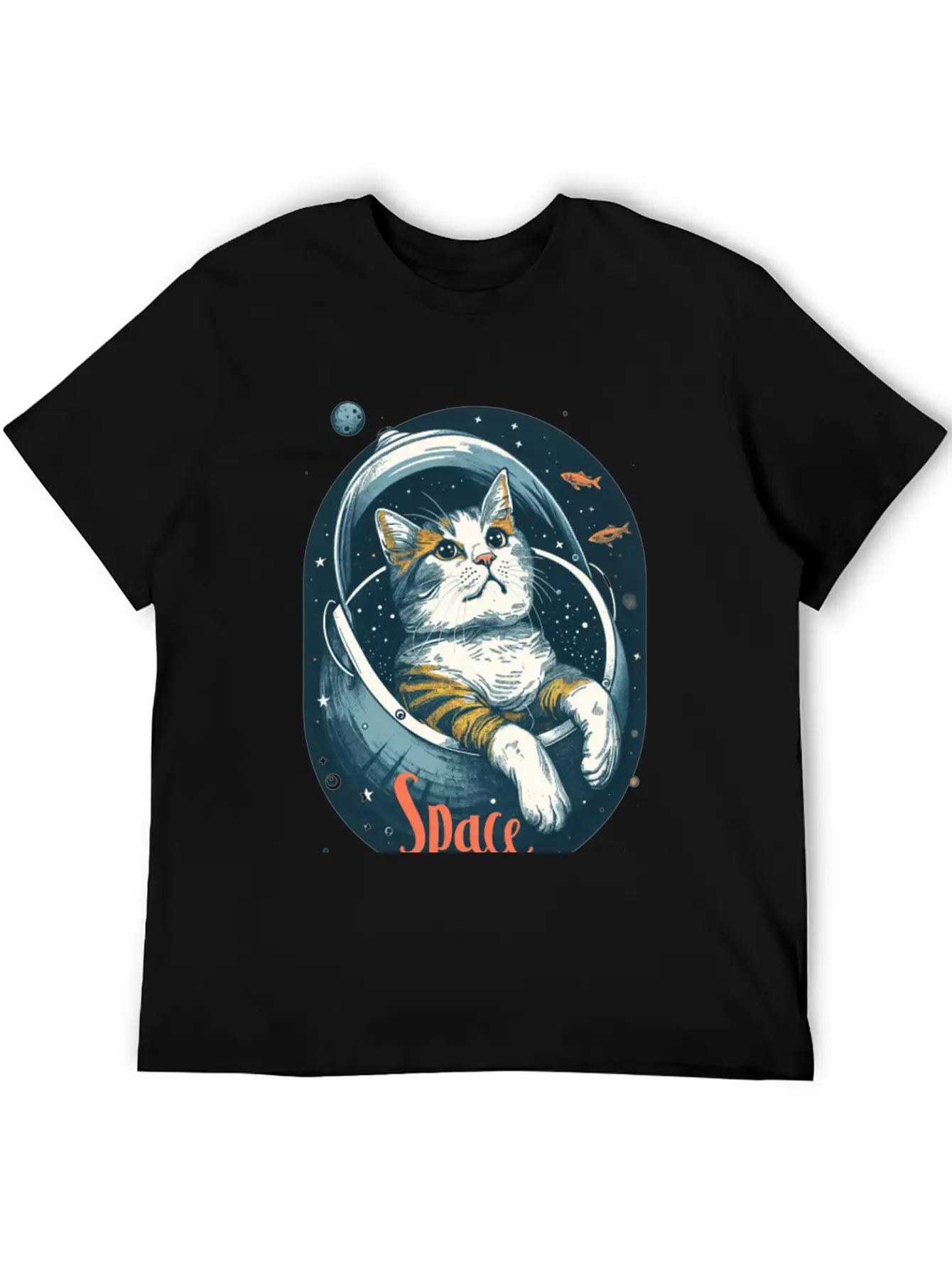 "Space Cat - Cosmic Adventure Design" Essential Unisex Summer Tee – Soft Cotton Casual Fit