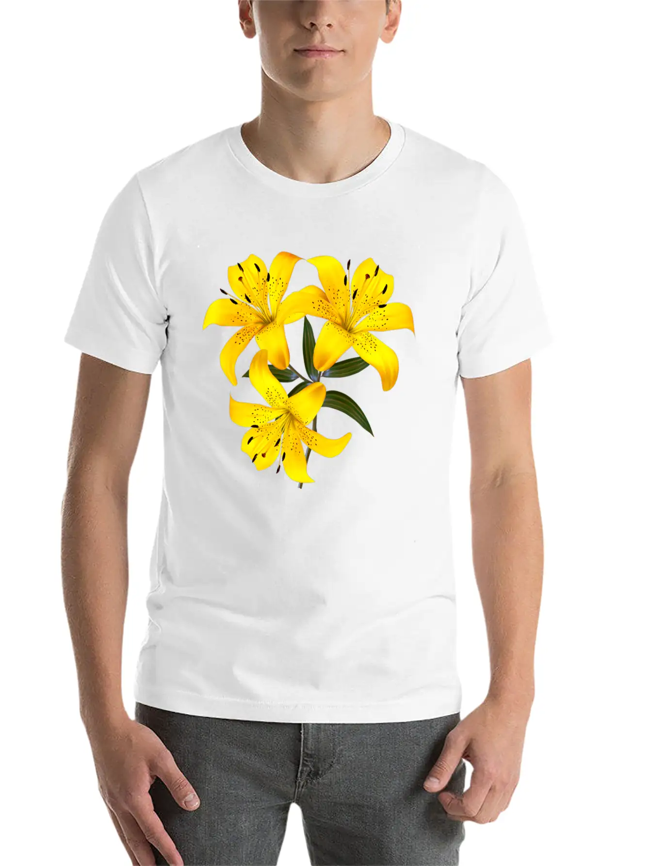Yellow Lilies Unisex Casual T-Shirt – Clean Design For Daily Comfort