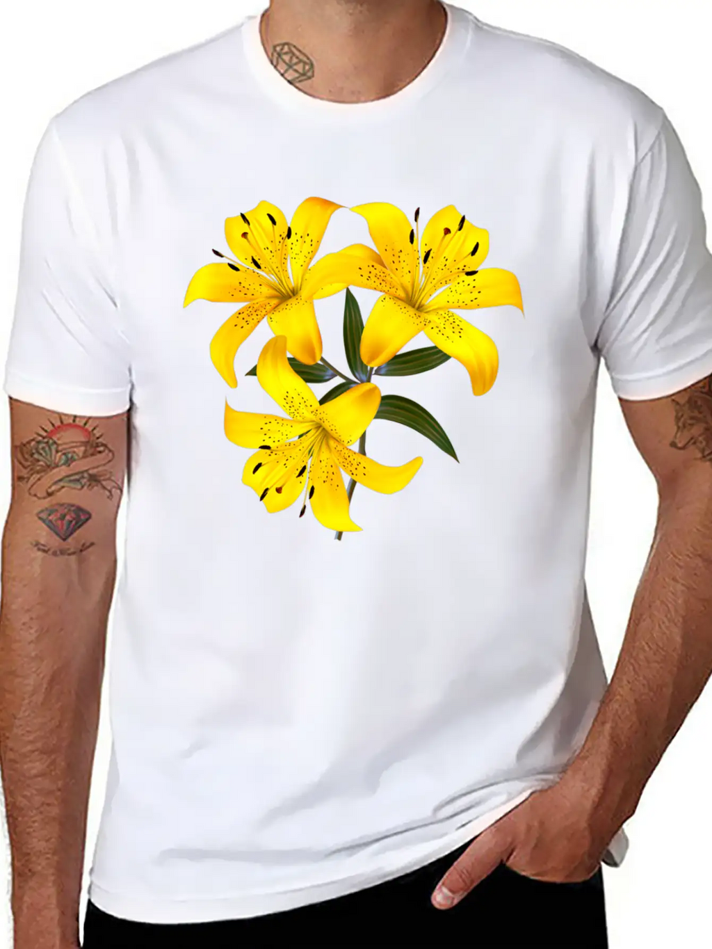 Yellow Lilies Unisex Casual T-Shirt – Clean Design For Daily Comfort