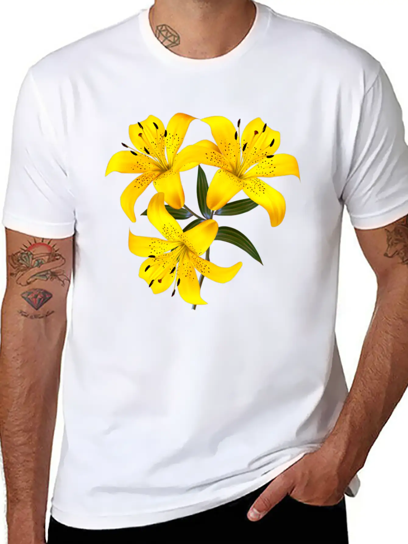 Yellow Lilies Unisex Casual T-Shirt – Clean Design For Daily Comfort