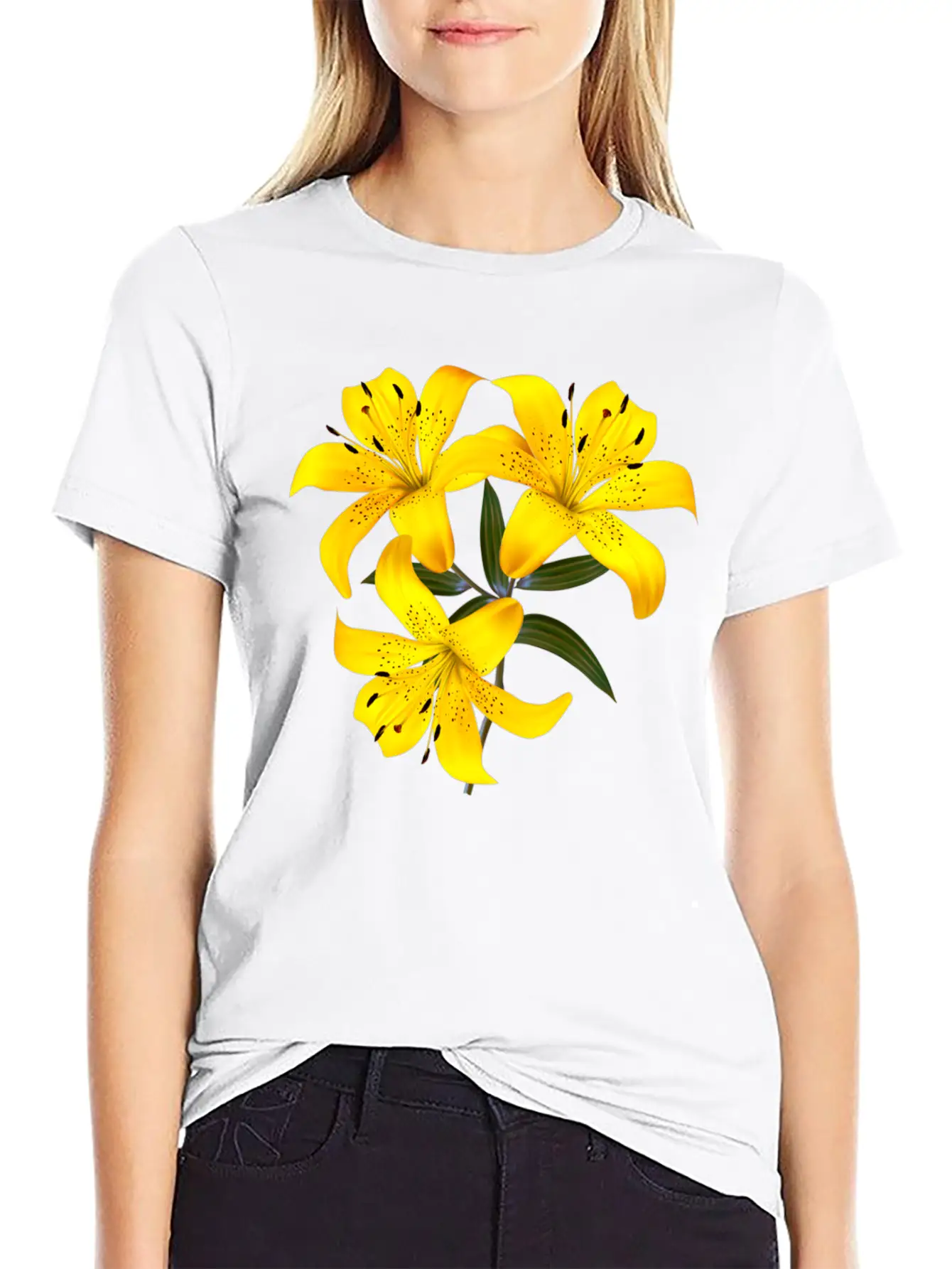 Yellow Lilies Unisex Casual T-Shirt – Clean Design For Daily Comfort
