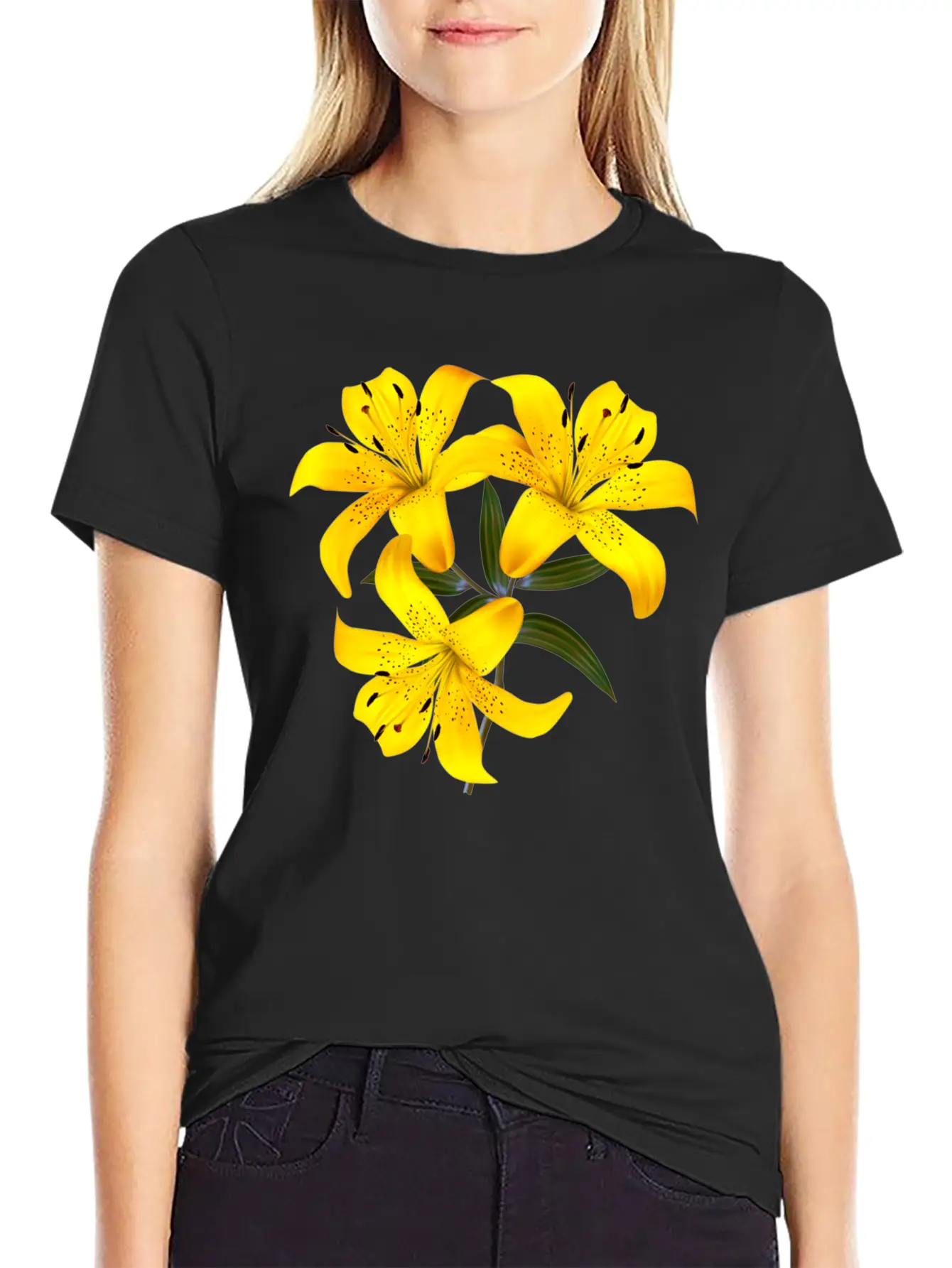Yellow Lilies Unisex Casual T-Shirt – Clean Design For Daily Comfort